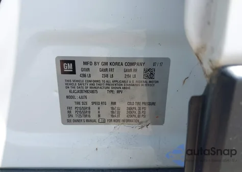 2017 Buick Encore Preferred z USA, uszkodzony, nr VIN KL4CJASB7HB248075